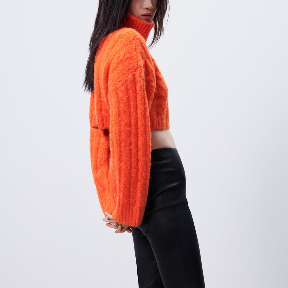 Zara knitted turtleneck sweter top cardigan - Picture 5 of 8